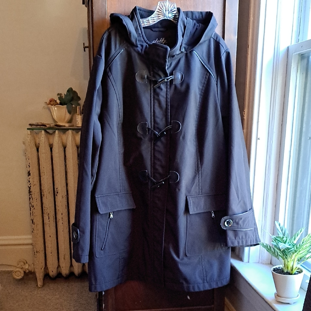 Sebby Collection Women's Size 3X Black   Toggle Closure  Hooded Coat